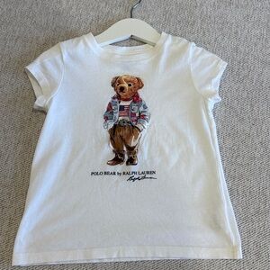 Polo by Ralph Lauren White Kids Shirt with Bear Graphic